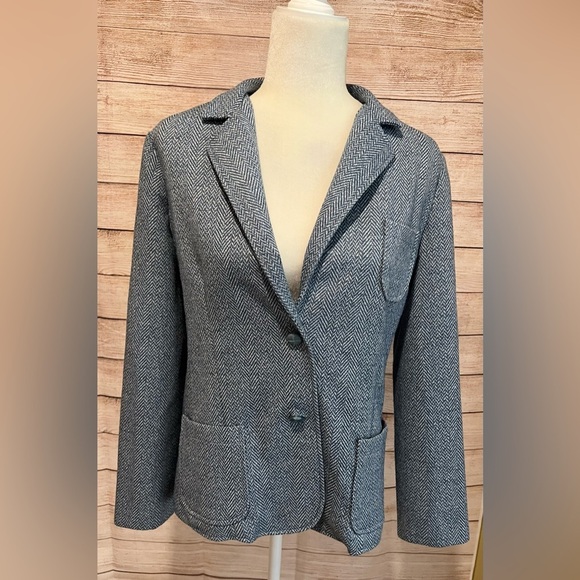 Cape Cod Match Mates blue Blazer Size 12 Textured Open Jacket - Picture 1 of 7